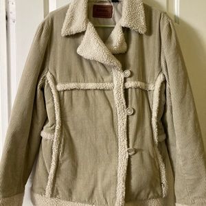 Rip Curl original Womens California State Cord Sherpa Jacket size L